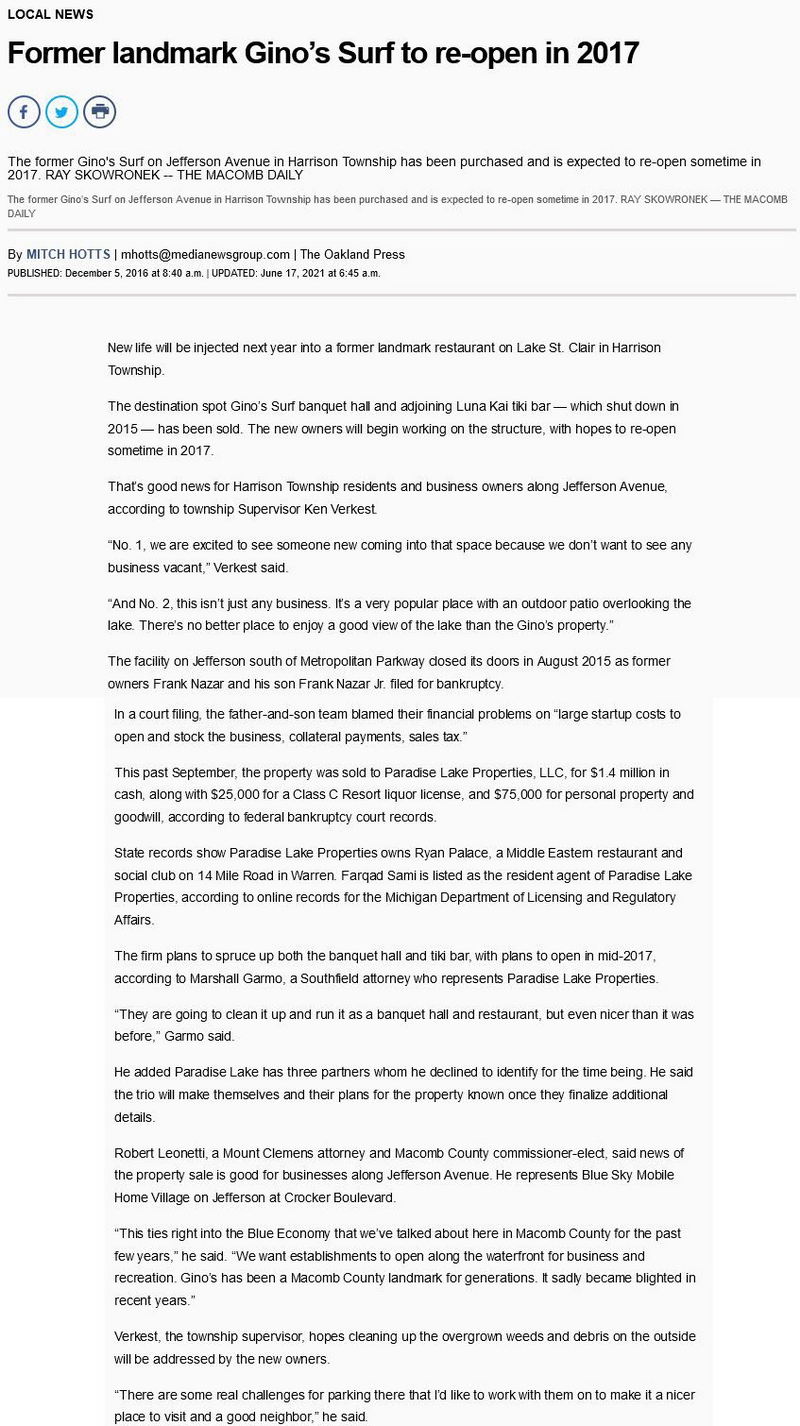 Ginos Surf (Luna Kai Tiki Bar) - Dec 2016 Re-Open Article (newer photo)